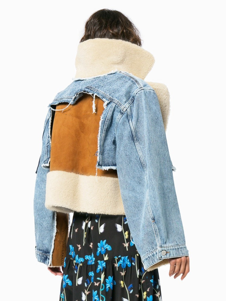 Denim Fur Lined Jacket