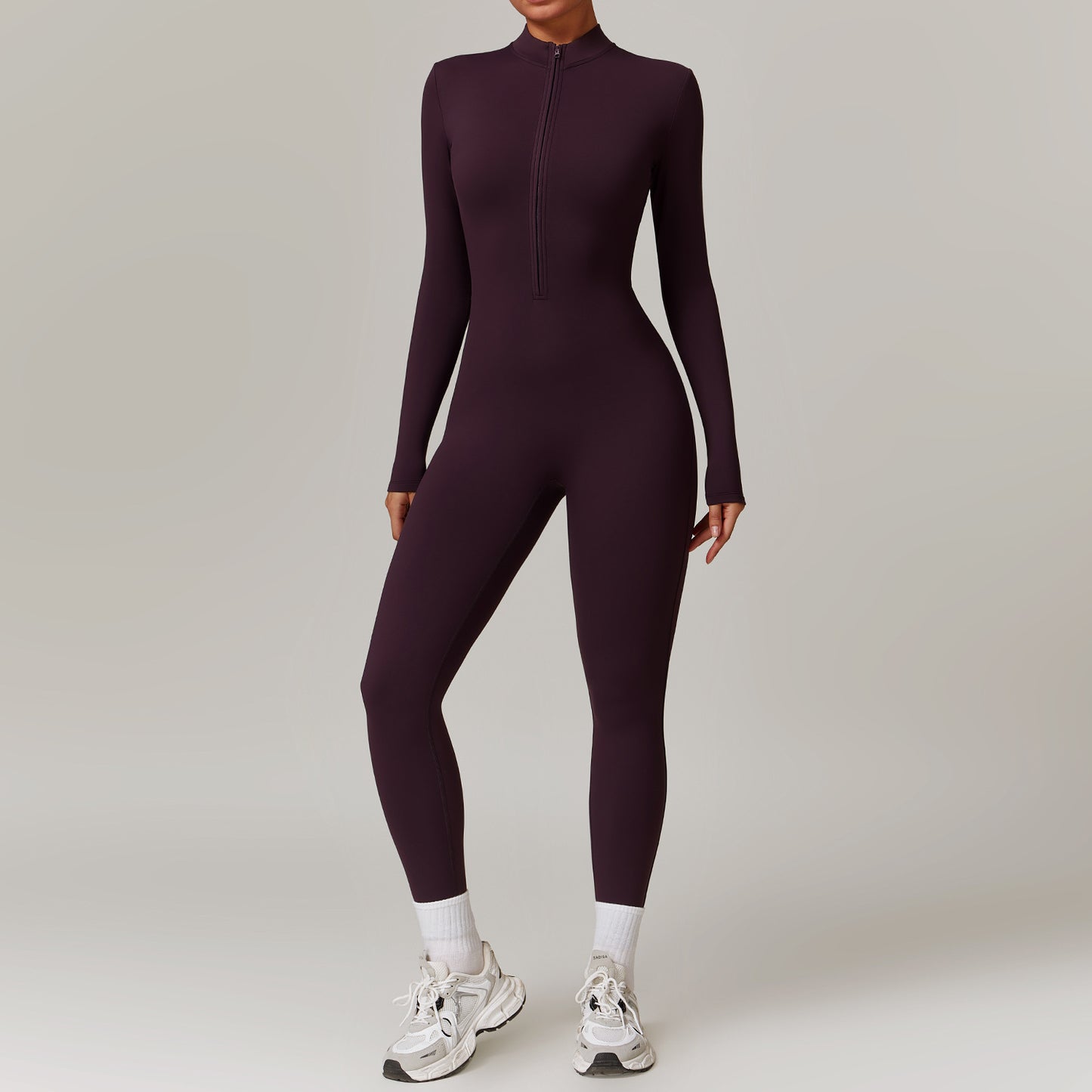 Zip Up Long-Sleeved Jumpsuit