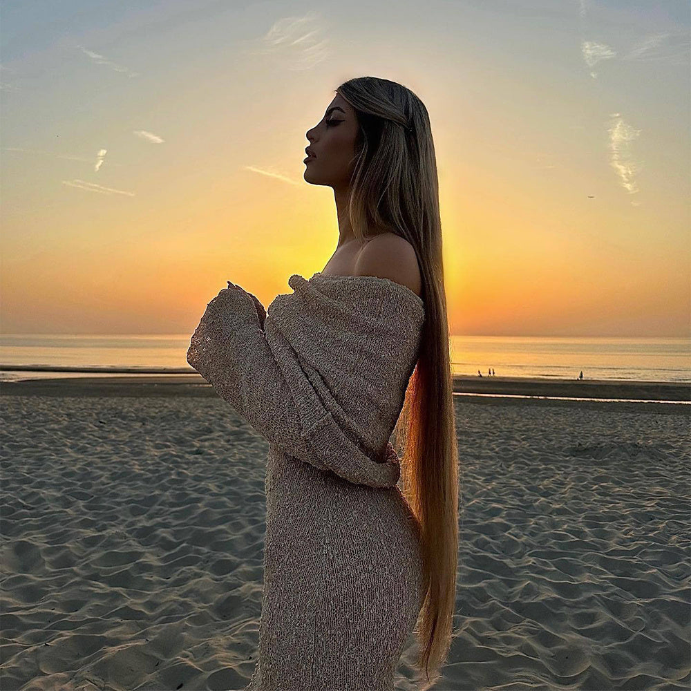 Knitted Long-Sleeved Dress