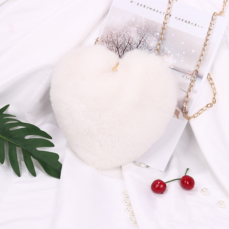 Plush Heart Shoulder Bag
