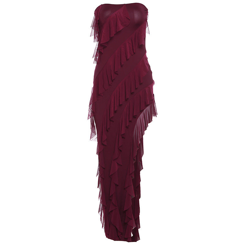 Backless Slit Tassel Dress