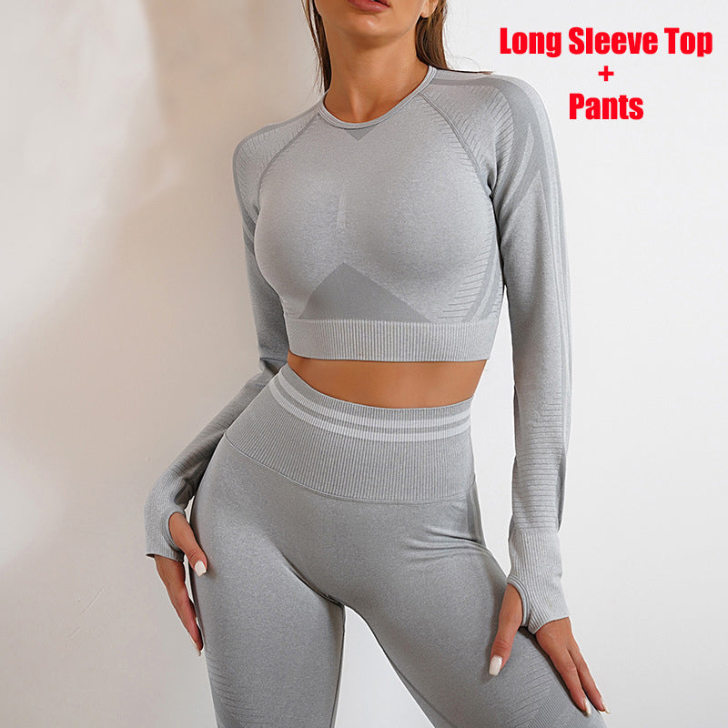 Seamless Yoga Pants Long Sleeve Set