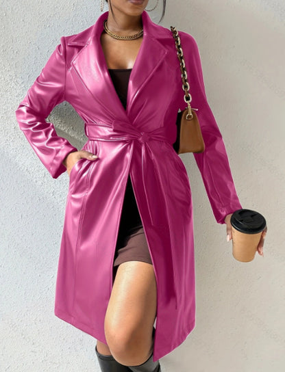 Long Sleeve Leather Jacket
