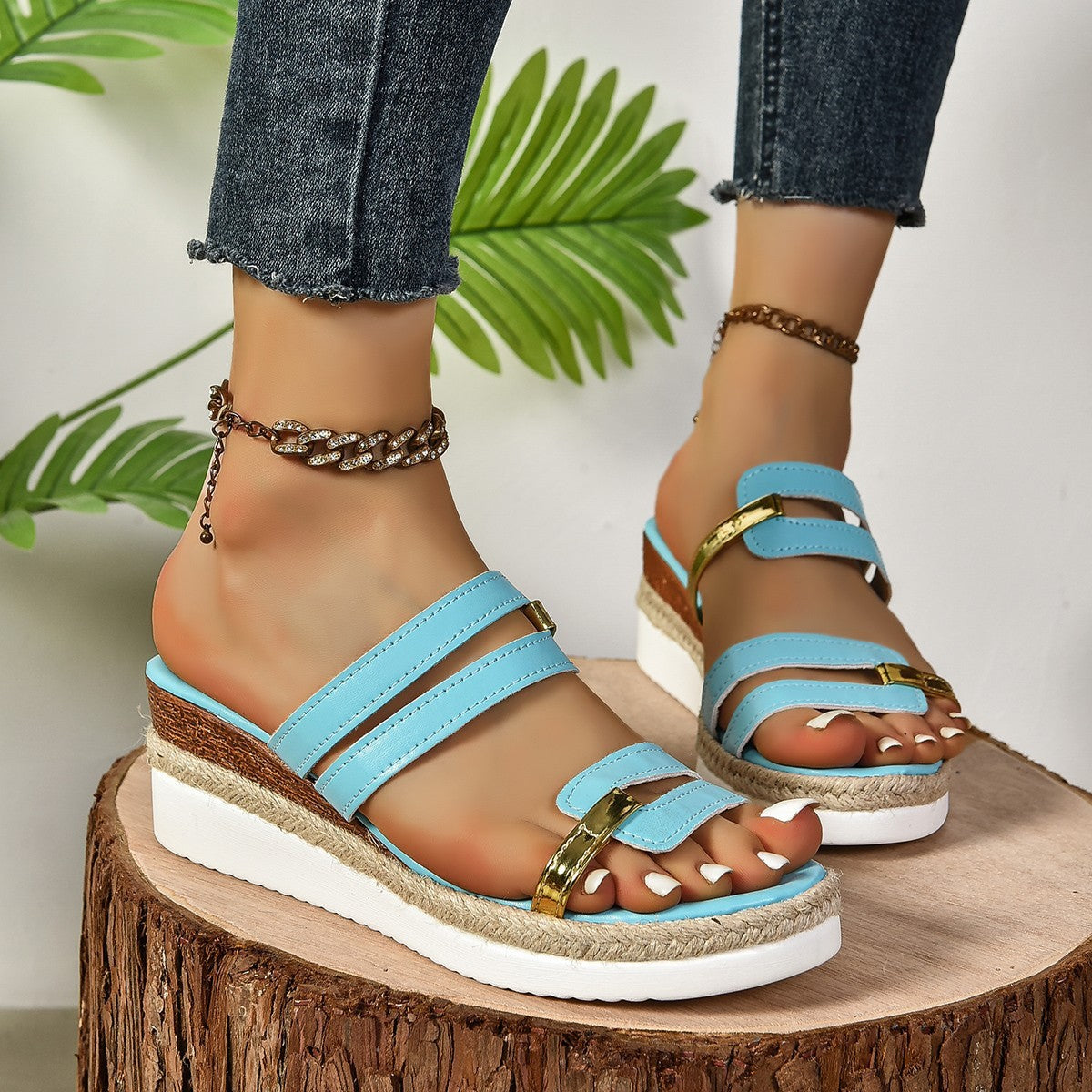 Strap Wedges Sandals