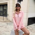 Zipper Sweatshirt Set