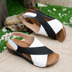 Cross-Strap Wedges Sandals