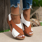 Cross-Strap Wedges Sandals