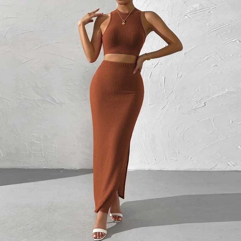 Knitted Long Skirt Set