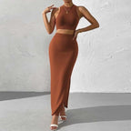 Knitted Long Skirt Set