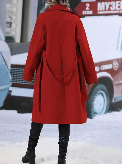 Lapel Double-Breasted Trench Coat