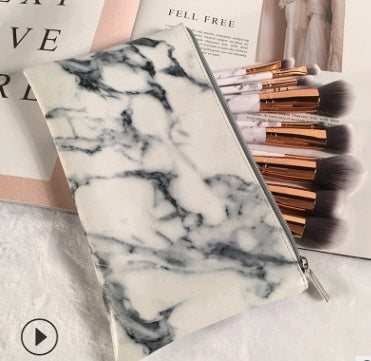 10 Piece Marble Makeup Brush Set