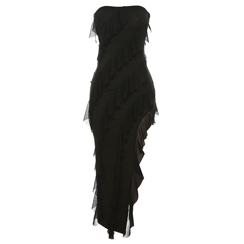 Backless Slit Tassel Dress
