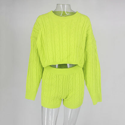 2 Piece Long Sleeve Crop Top Set