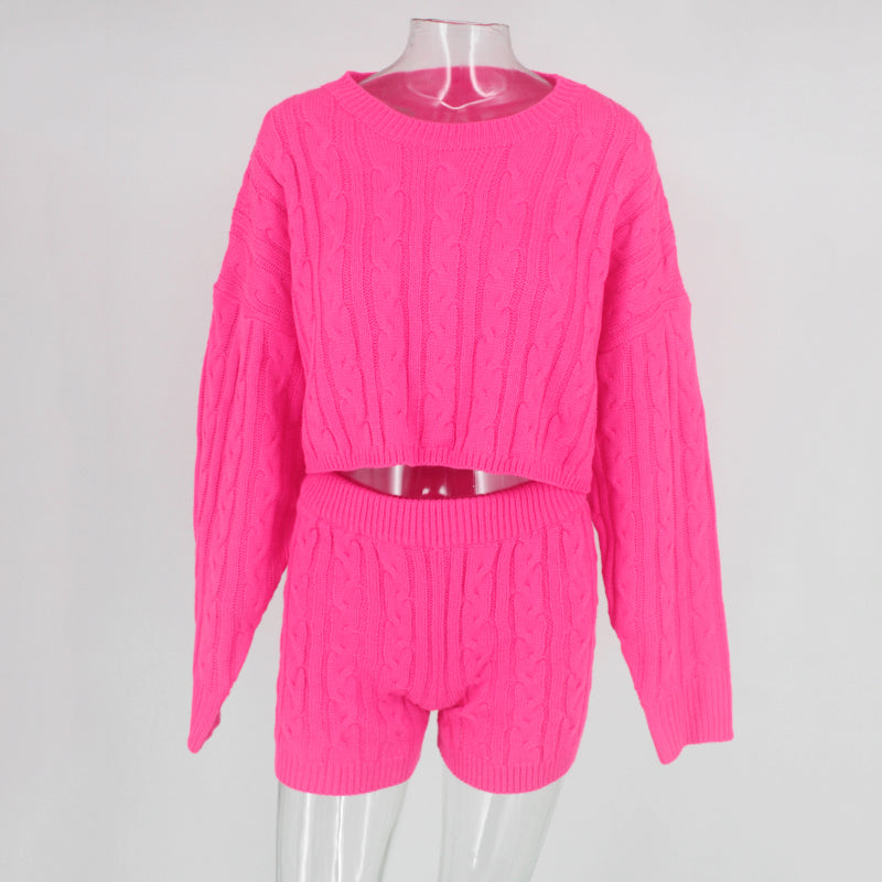 2 Piece Long Sleeve Crop Top Set