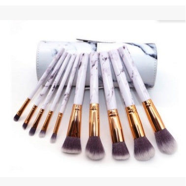 10 Piece Marble Makeup Brush Set