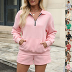 Zipper Sweatshirt Set