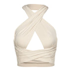 Neck Cross Navel Shirt