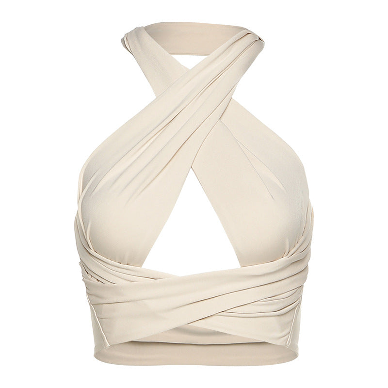 Neck Cross Navel Shirt