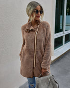 Warm Pocket Fur Coat