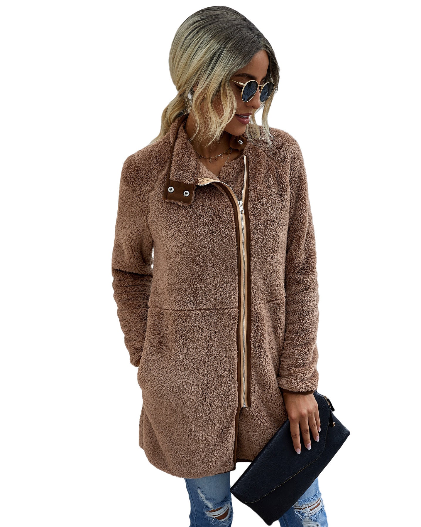 Warm Pocket Fur Coat
