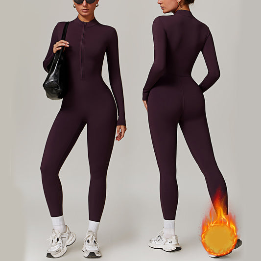Zip Up Long-Sleeved Jumpsuit