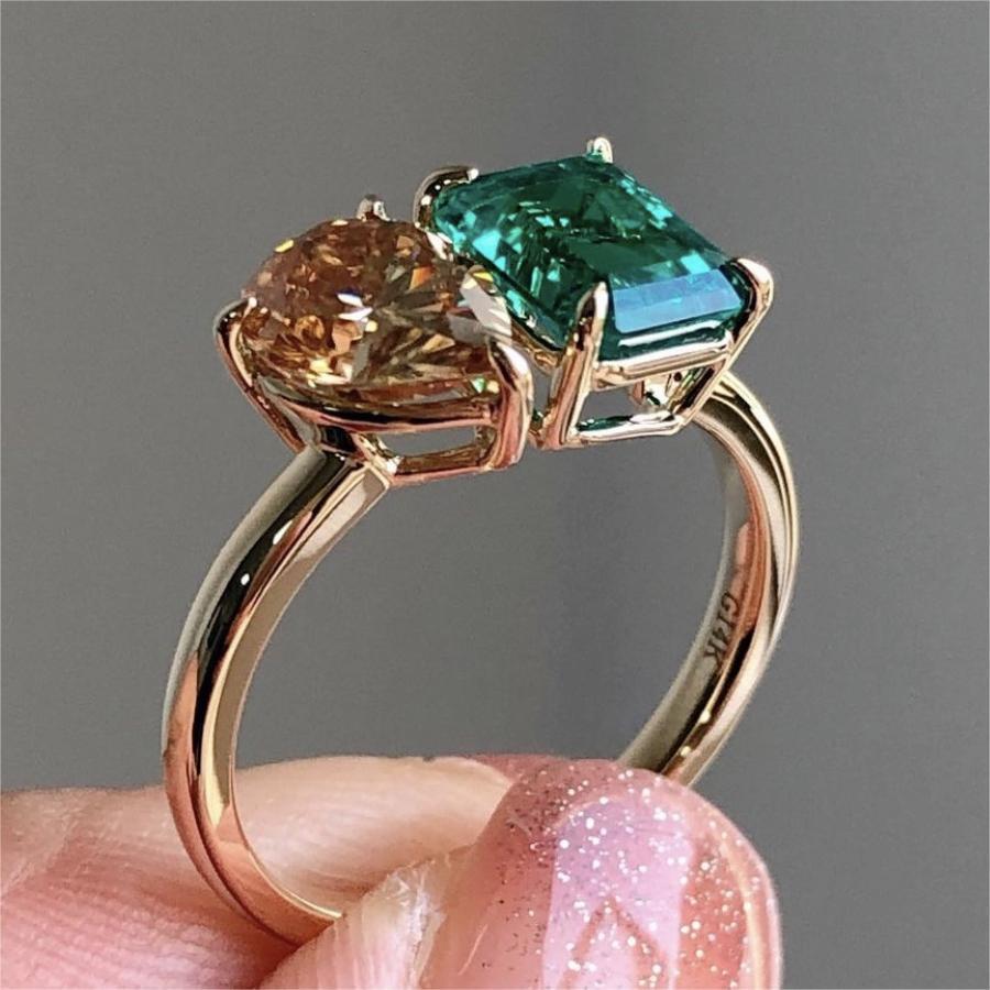 Double Main Stone Zircon Ring