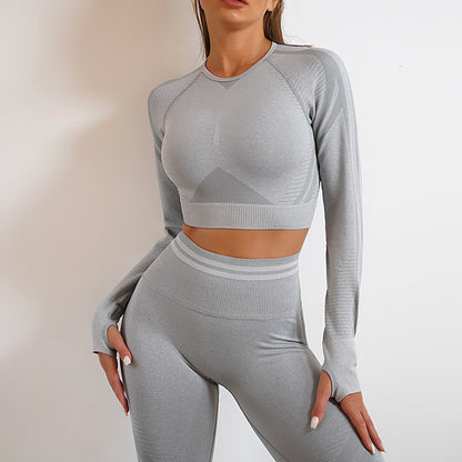 Seamless Yoga Pants Long Sleeve Set