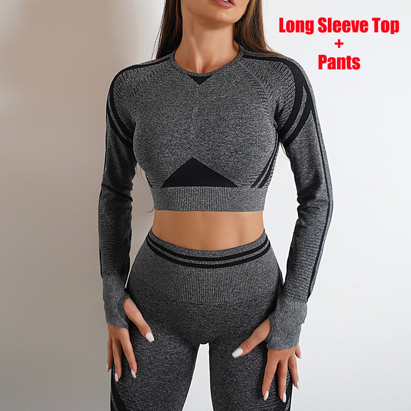 Seamless Yoga Pants Long Sleeve Set