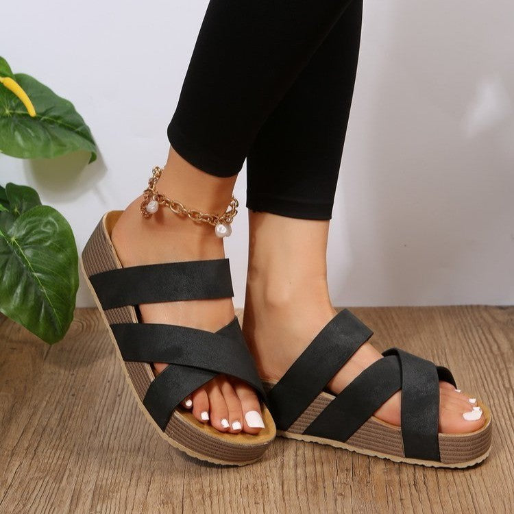 Cross-Strap Sandals