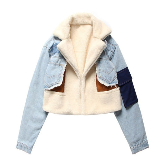 Denim Fur Lined Jacket