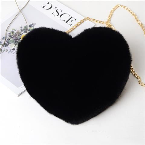 Plush Heart Shoulder Bag