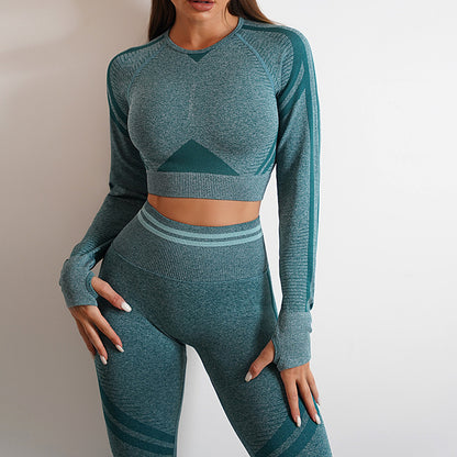 Seamless Yoga Pants Long Sleeve Set