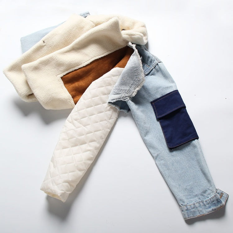 Denim Fur Lined Jacket