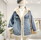 Denim Fur Lined Jacket
