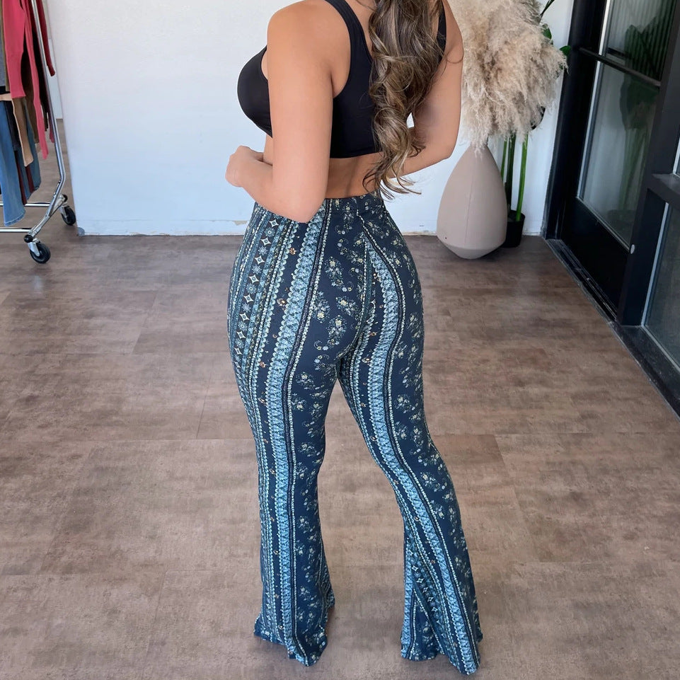 High Waist Elastic Slim Pants