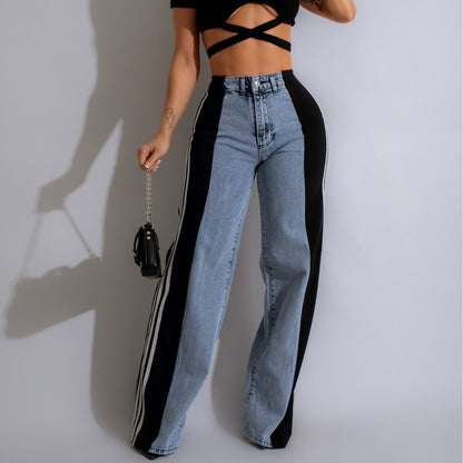 High Waist Elastic Straight Leg Pants