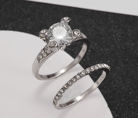 Double Stackable Diamond Ring Set