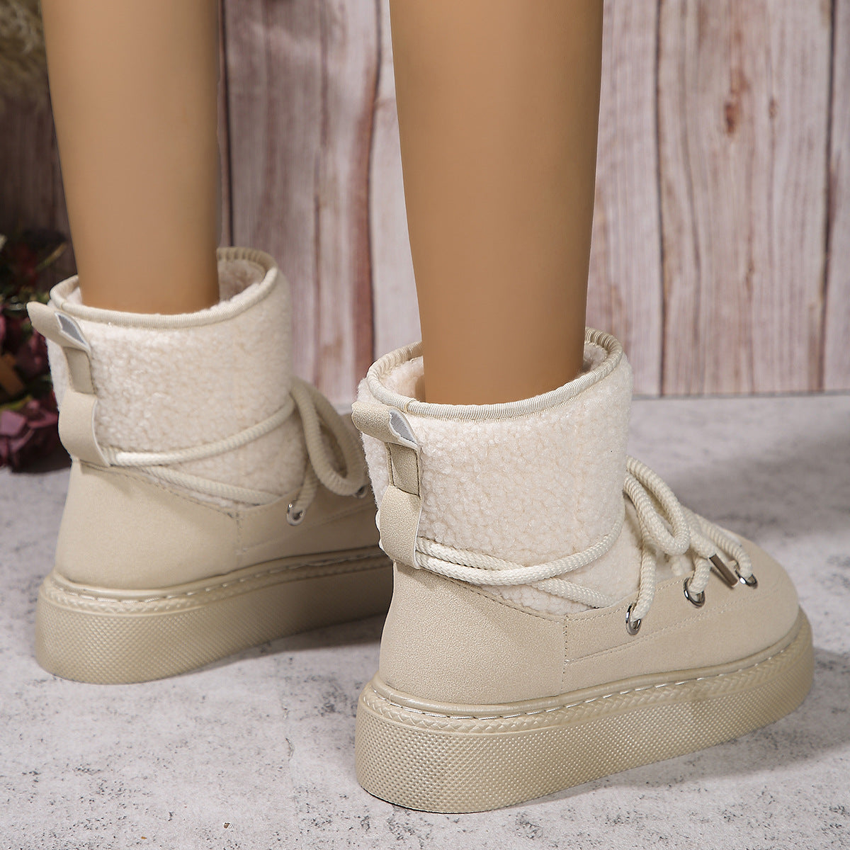 Lace-Up Snow Boots
