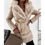 Leather Coat With Fur Collar