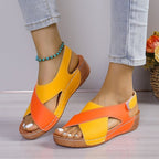 Cross-Strap Wedges Sandals