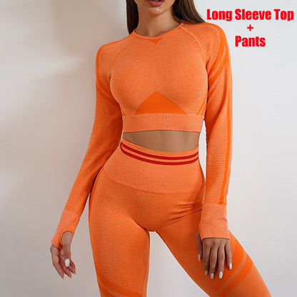 Seamless Yoga Pants Long Sleeve Set