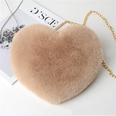 Plush Heart Shoulder Bag