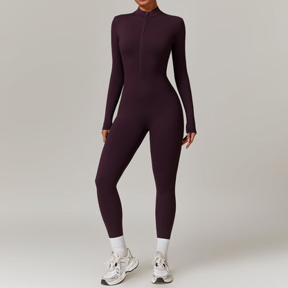 Zip Up Long-Sleeved Jumpsuit