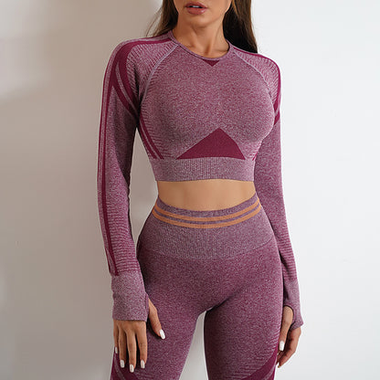 Seamless Yoga Pants Long Sleeve Set