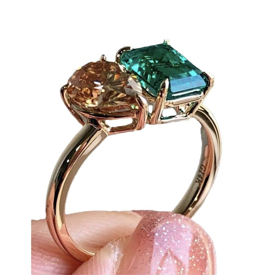 Double Main Stone Zircon Ring
