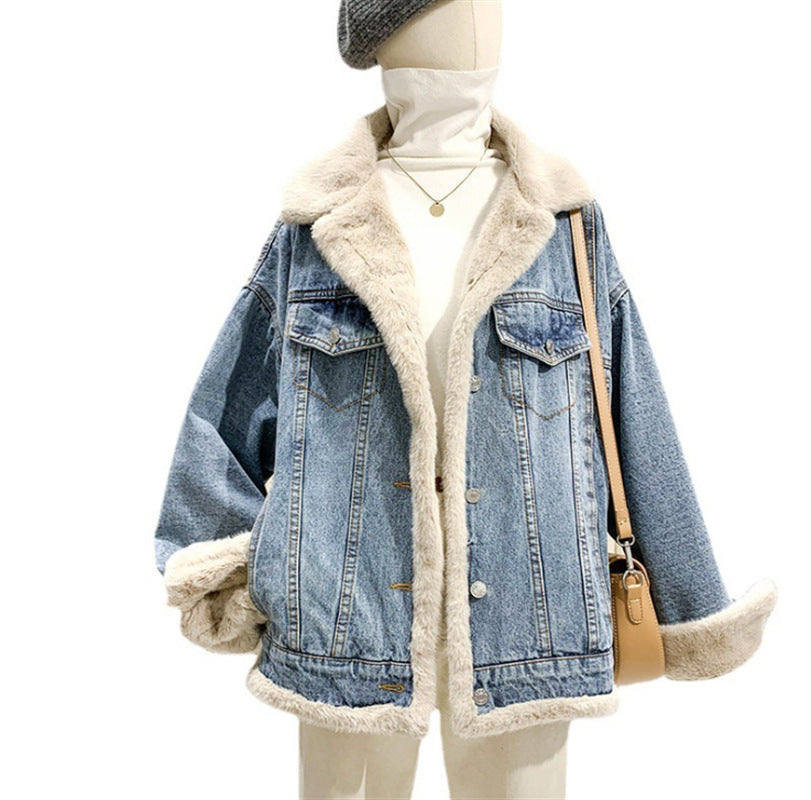 Denim Fur Lined Jacket