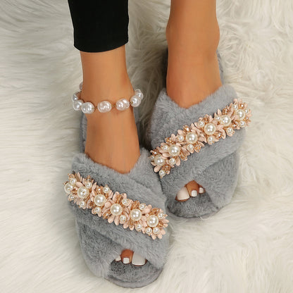 Cross Fur Slipper