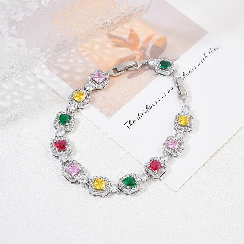 Adjustable Color Zircon Bracelet