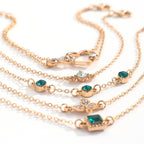 Five Piece Green Crystal Bracelets Set