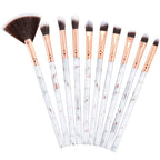 10 Piece Marble Makeup Brush Set